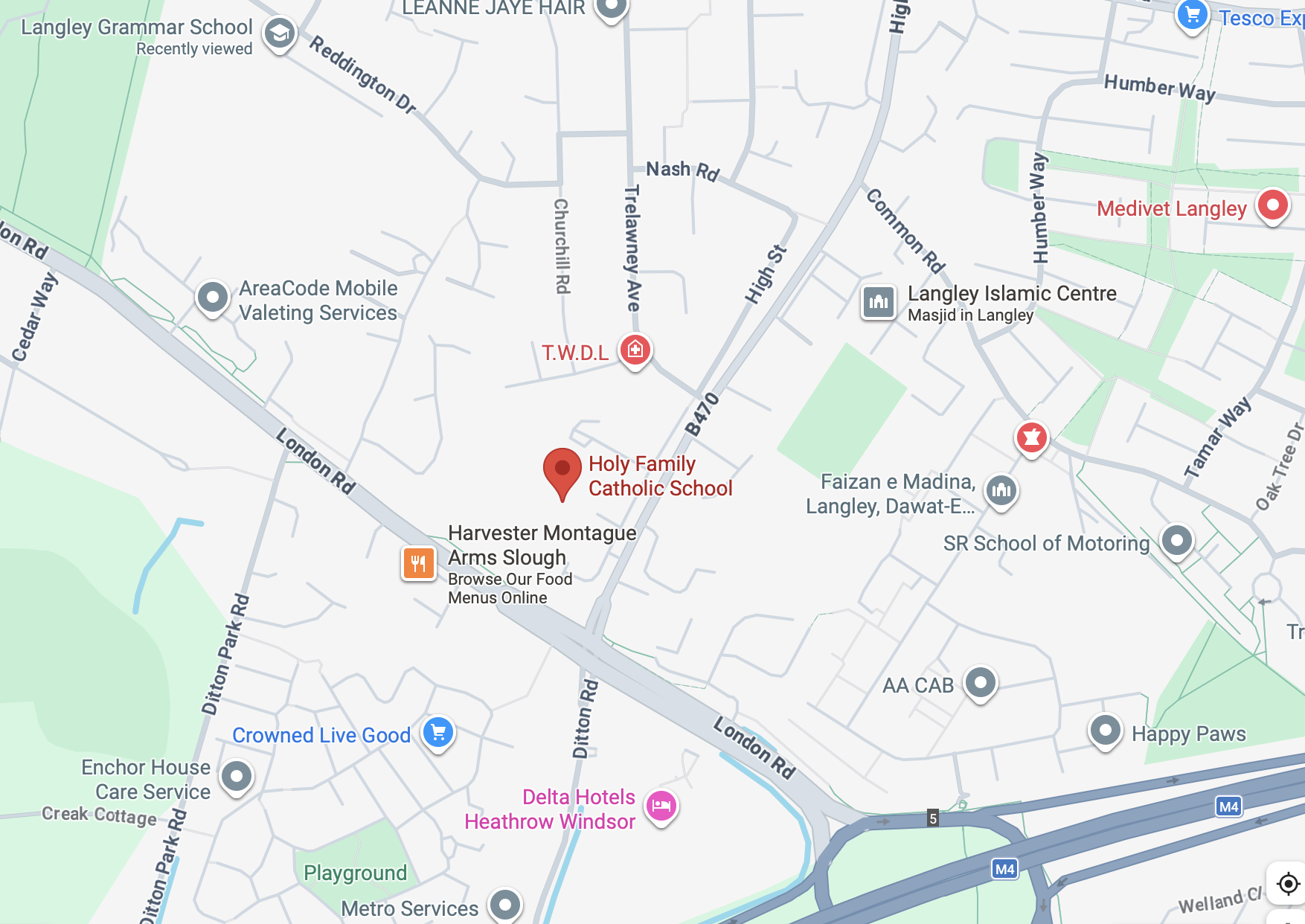 Map showing venue location